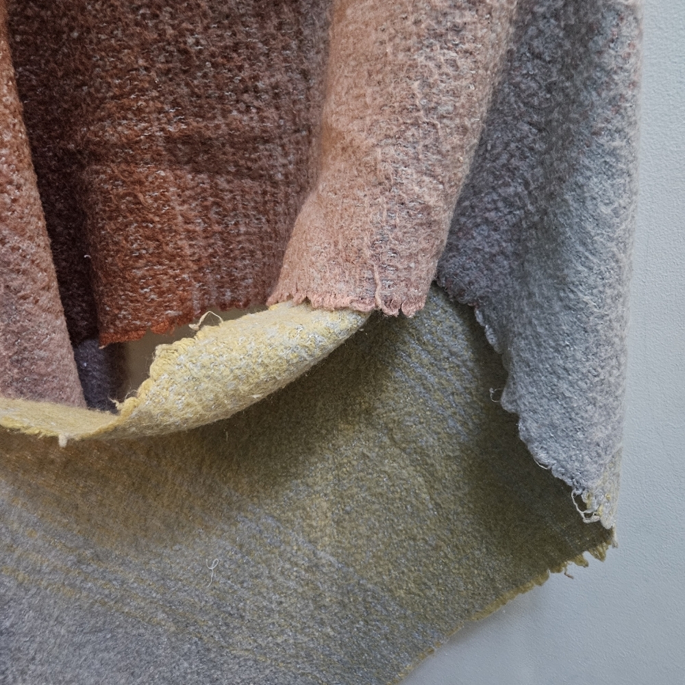 Zara Gradient Fringed Wrap Scarf Shawl Chunky Cozy Textured Ombré Oversized - Picture 7 of 7